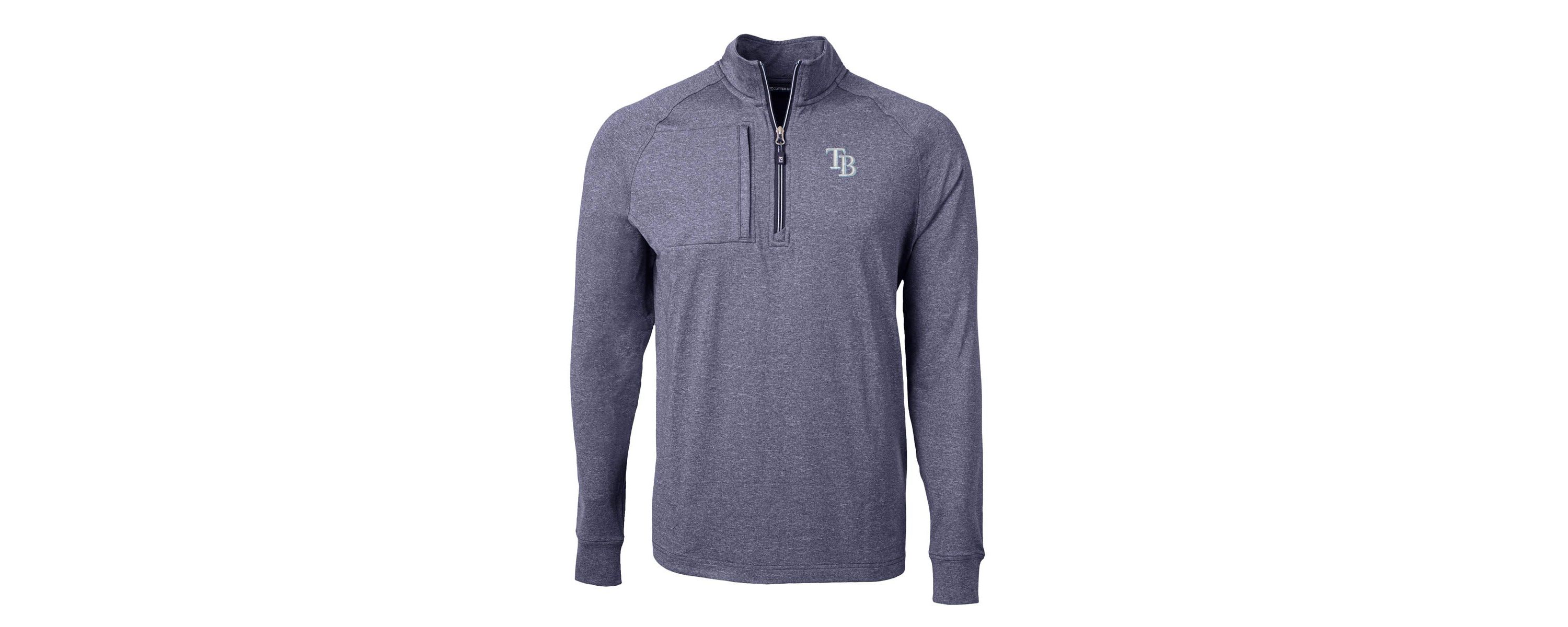 MLB Tampa Bay Rays Big & Tall Adapt Eco Knit Stretch Recycled Quarter-Zip Pullover Top