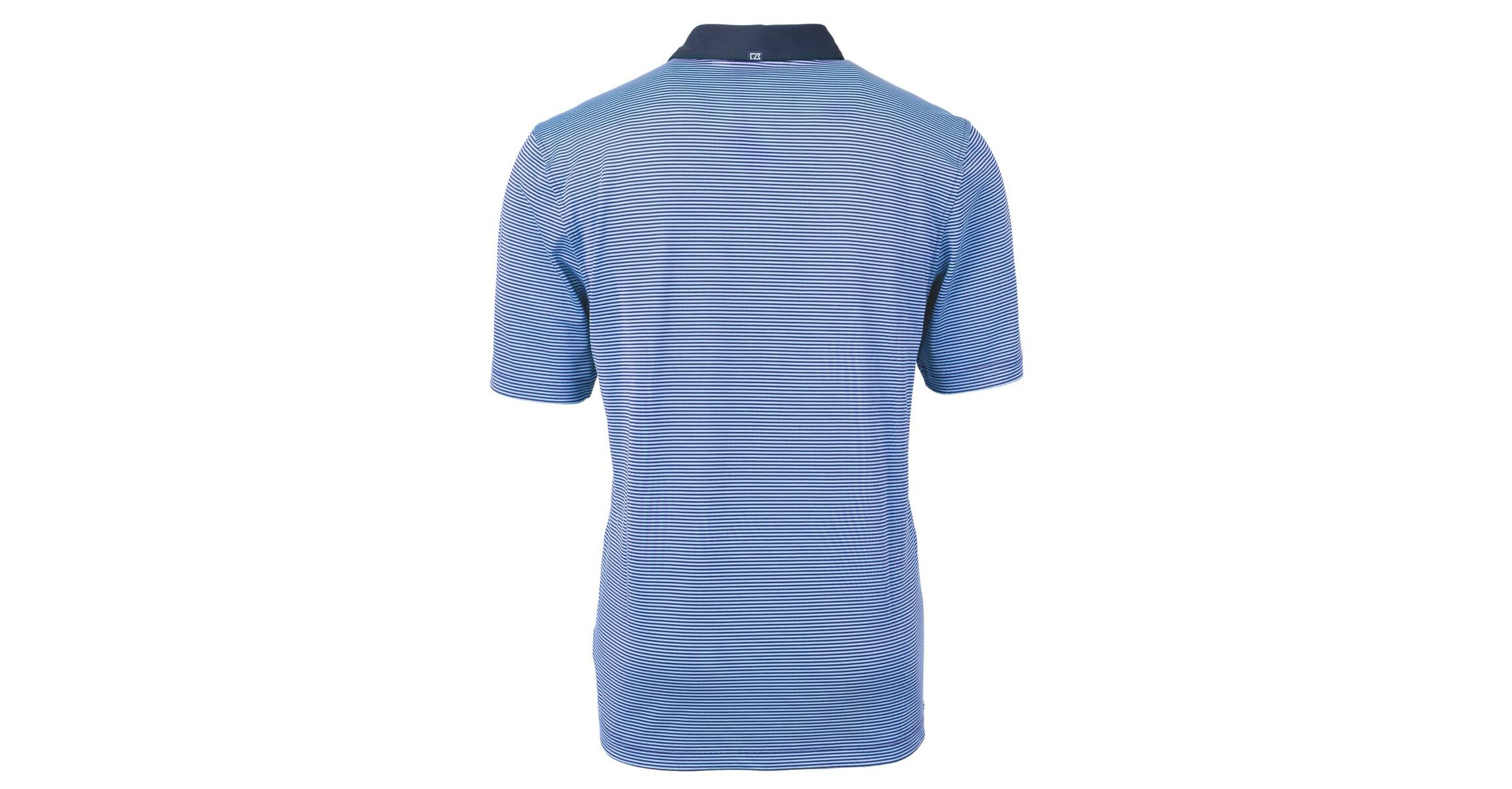 MLB Light Blue/Navy Atlanta Braves Virtue Eco Pique Micro Stripe Recycled Big & Tall Polo