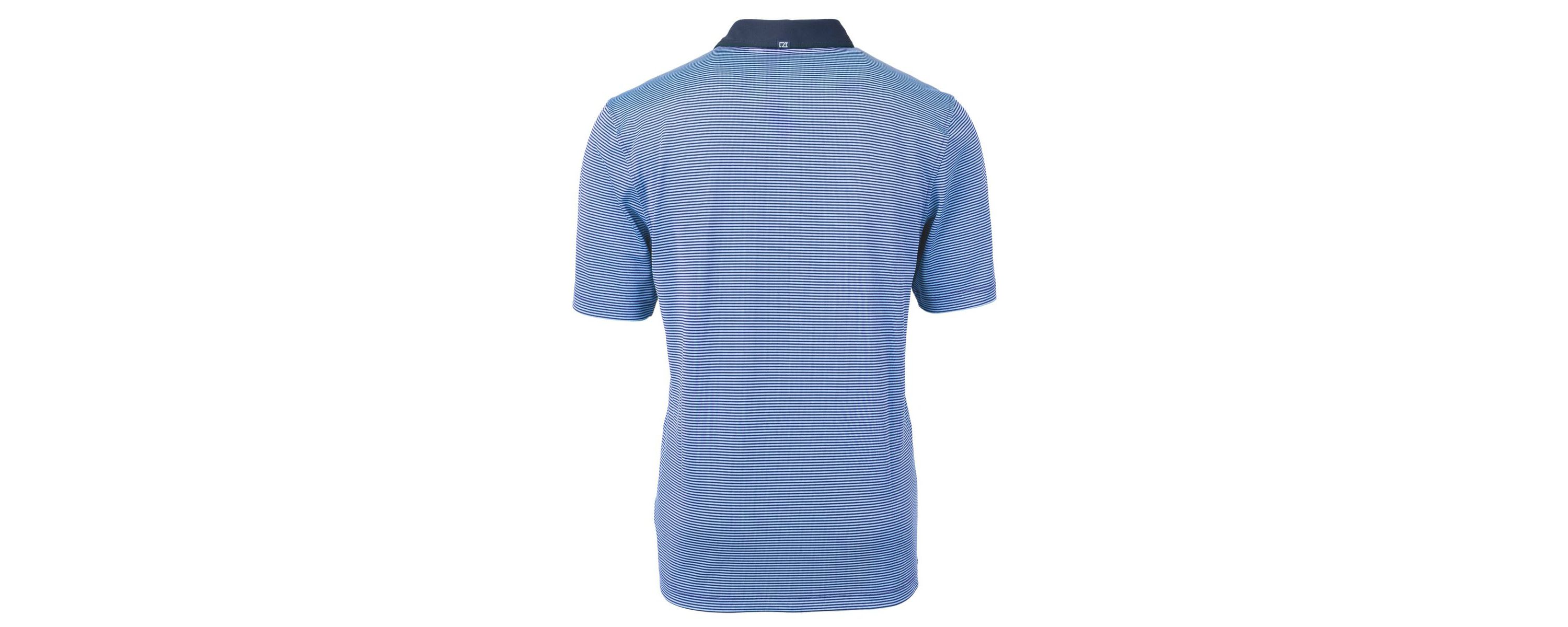 MLB Light Blue/Navy Atlanta Braves Virtue Eco Pique Micro Stripe Recycled Big & Tall Polo