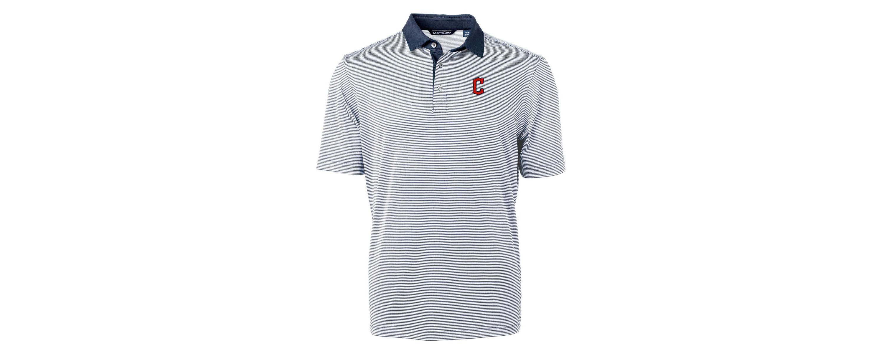 MLB Cleveland Guardians Virtue Eco Pique Micro Stripe Recycled Big & Tall Polo