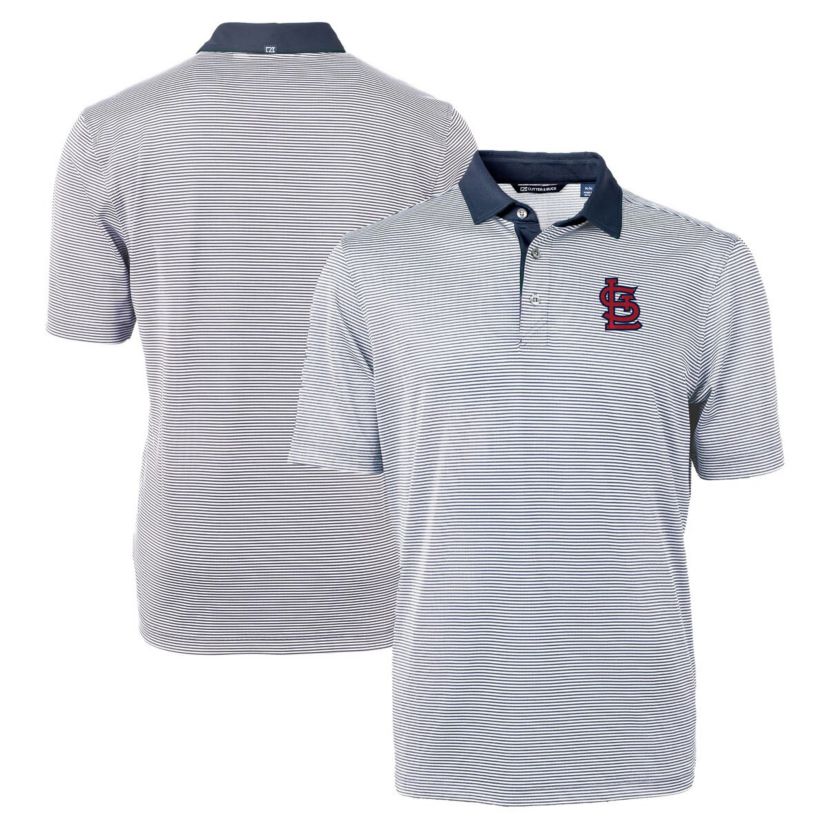 MLB St. Louis Cardinals Virtue Eco Pique Micro Stripe Recycled Big & Tall Polo