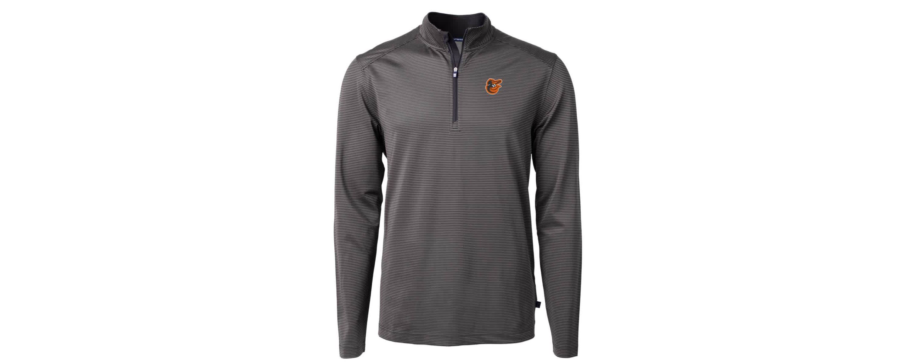 MLB Baltimore Orioles Virtue Eco Pique Micro Stripe Big & Tall Recycled Quarter-Zip Pullover Top
