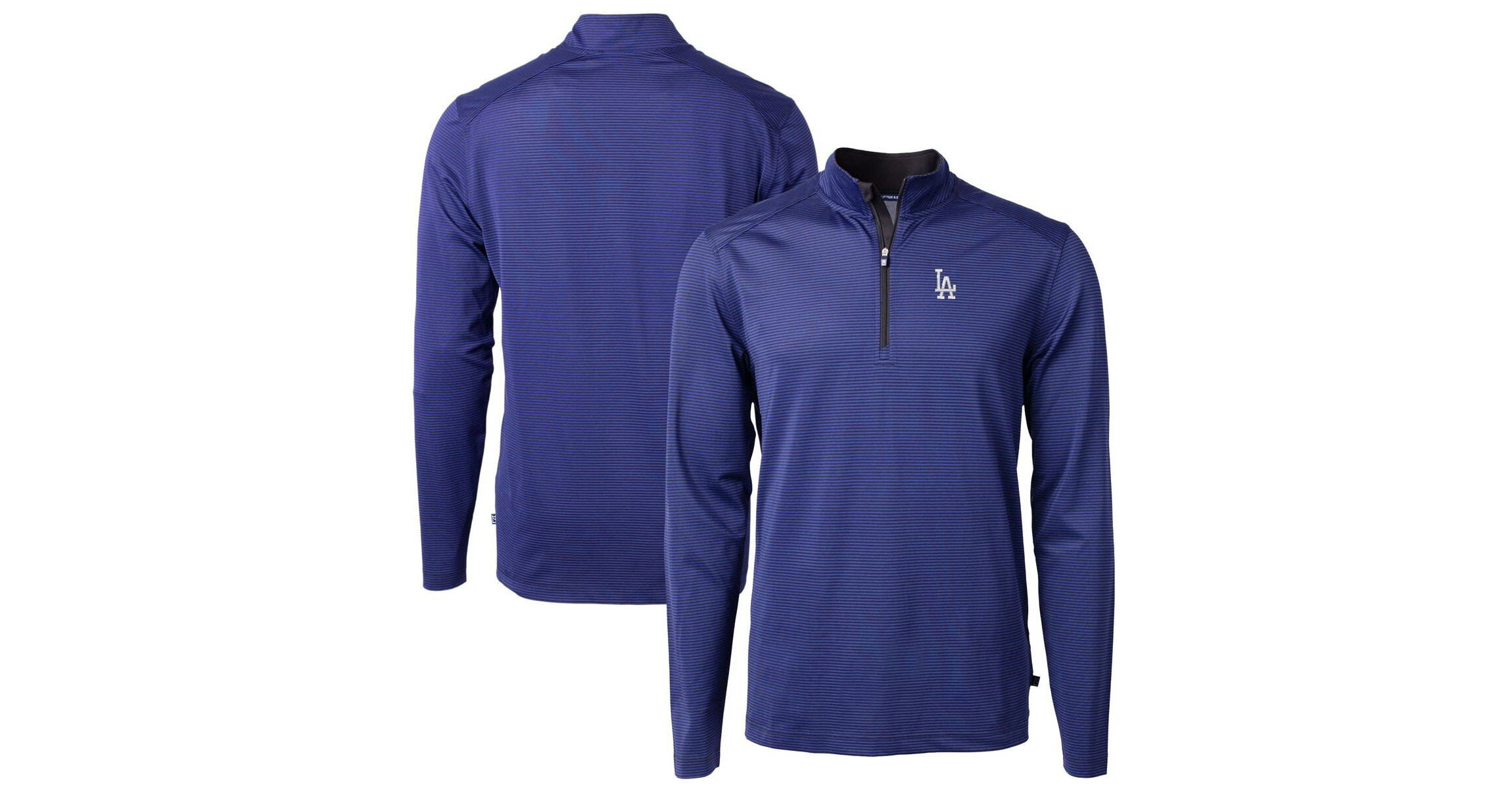 MLB Los Angeles Dodgers Virtue Eco Pique Micro Stripe Big & Tall Recycled Quarter-Zip Pullover Top