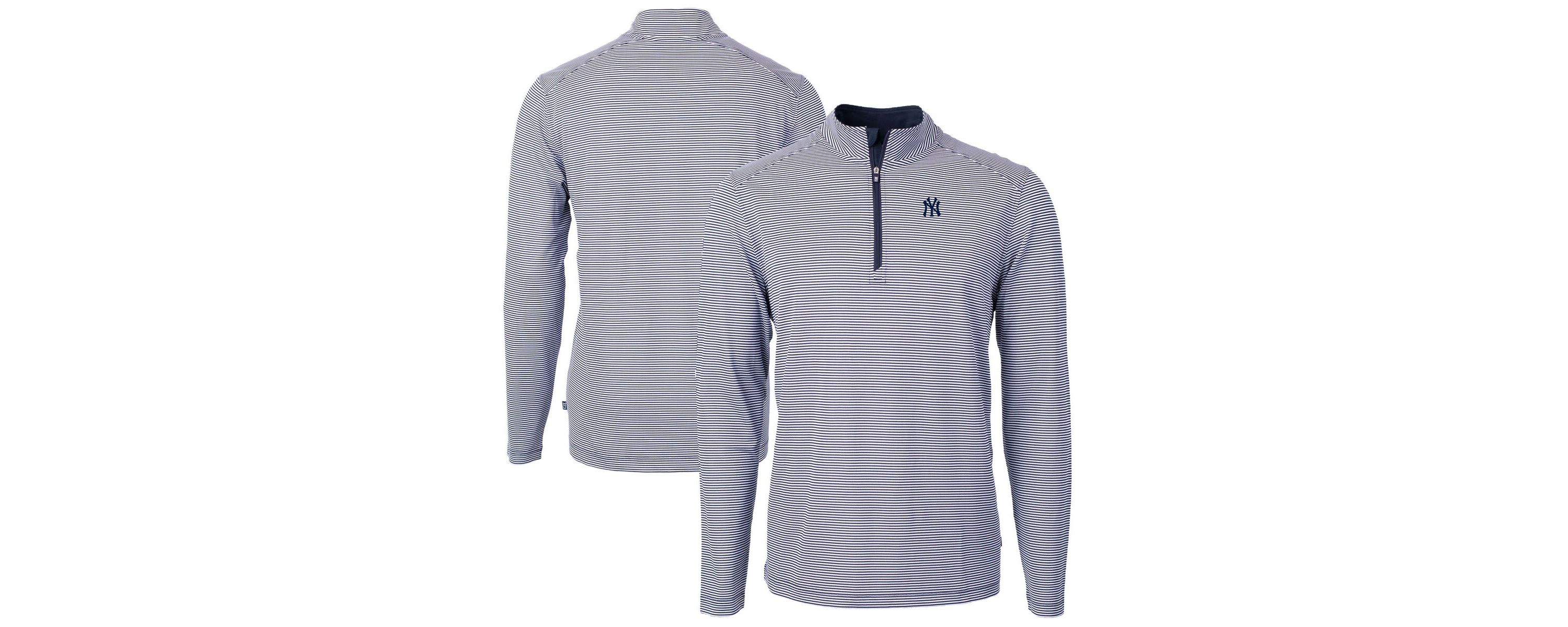 MLB New York Yankees Virtue Eco Pique Micro Stripe Big & Tall Recycled Quarter-Zip Pullover Top
