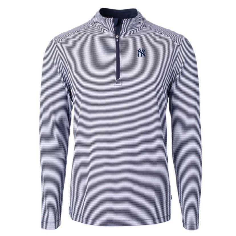 MLB New York Yankees Virtue Eco Pique Micro Stripe Big & Tall Recycled Quarter-Zip Pullover Top