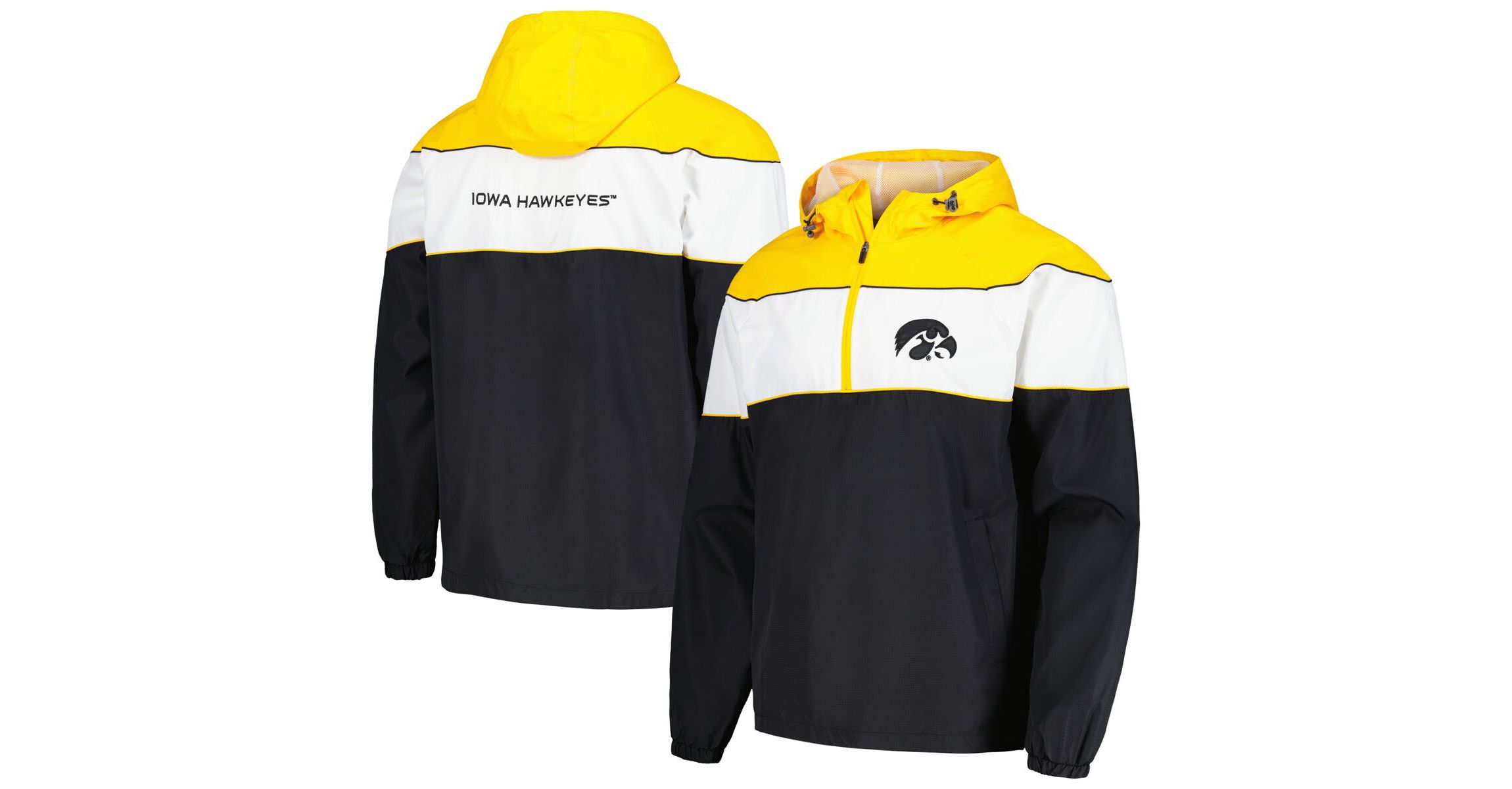 NCAA Iowa Hawkeyes Center Line Half-Zip Raglan Hoodie Jacket