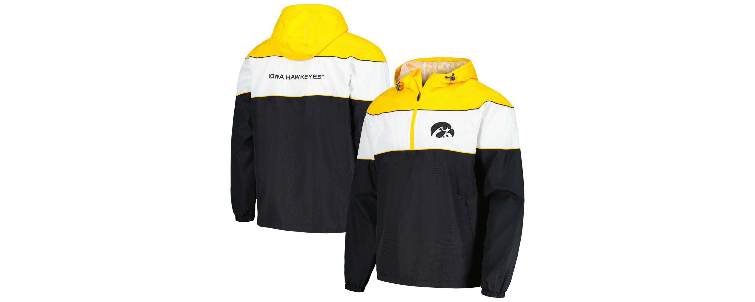 NCAA Iowa Hawkeyes Center Line Half-Zip Raglan Hoodie Jacket