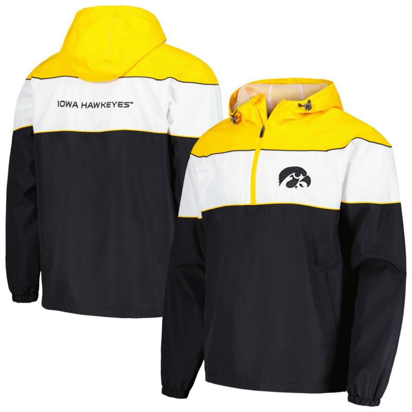 NCAA Iowa Hawkeyes Center Line Half-Zip Raglan Hoodie Jacket