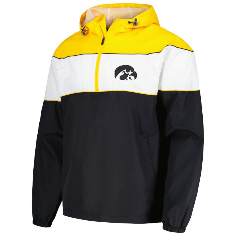 NCAA Iowa Hawkeyes Center Line Half-Zip Raglan Hoodie Jacket