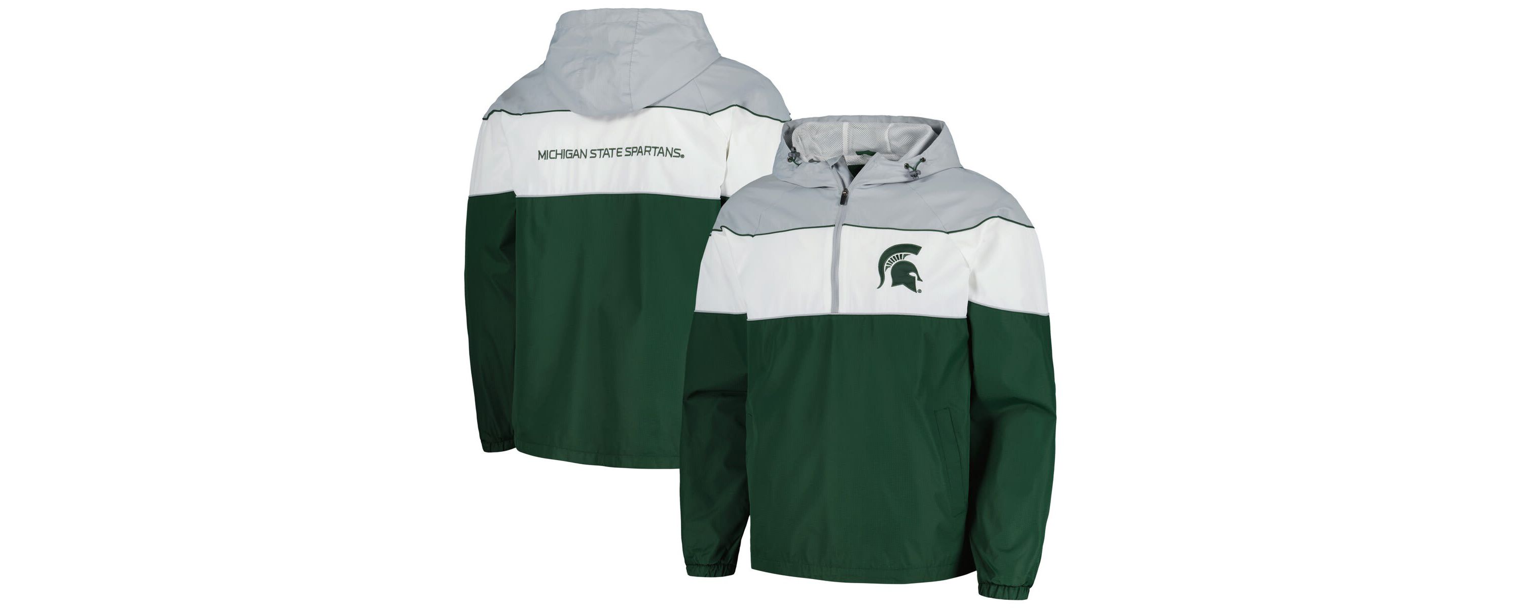 NCAA Michigan State Spartans Center Line Half-Zip Raglan Hoodie Jacket