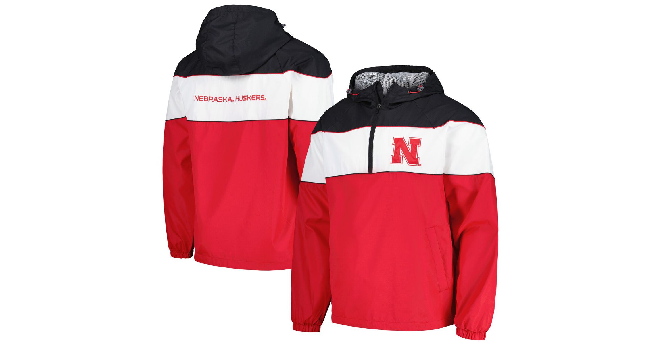 NCAA Nebraska Huskers Center Line Half-Zip Raglan Hoodie Jacket