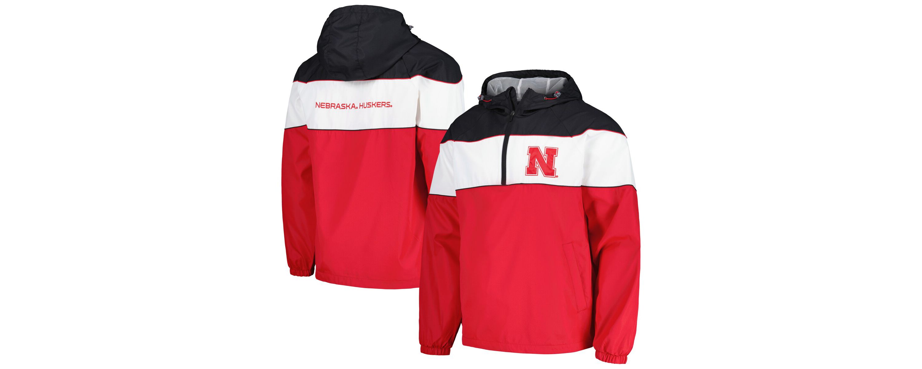 NCAA Nebraska Huskers Center Line Half-Zip Raglan Hoodie Jacket