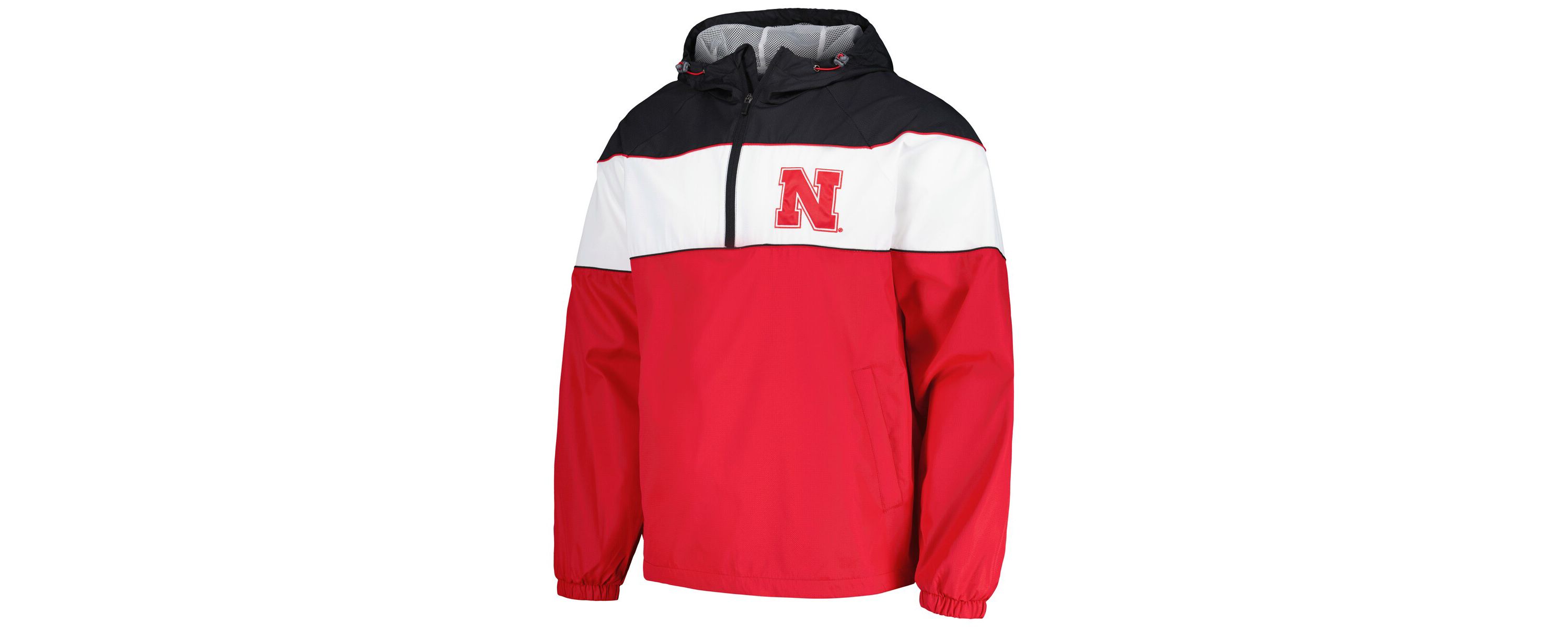 NCAA Nebraska Huskers Center Line Half-Zip Raglan Hoodie Jacket