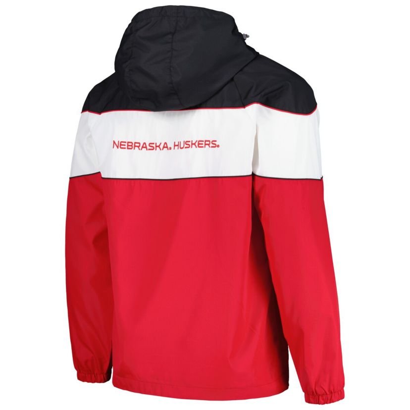 NCAA Nebraska Huskers Center Line Half-Zip Raglan Hoodie Jacket