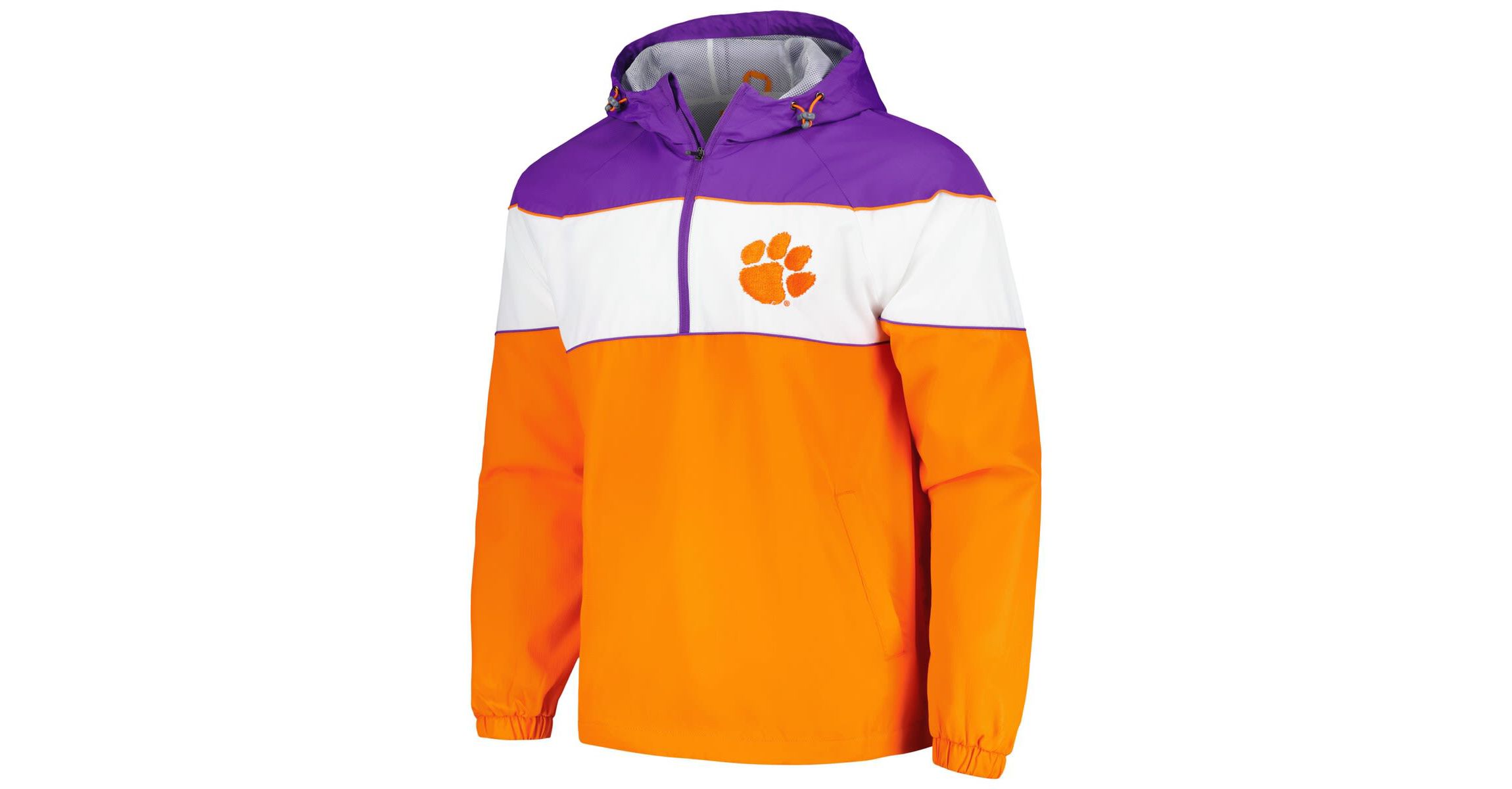 NCAA Clemson Tigers Center Line Half-Zip Raglan Hoodie Jacket