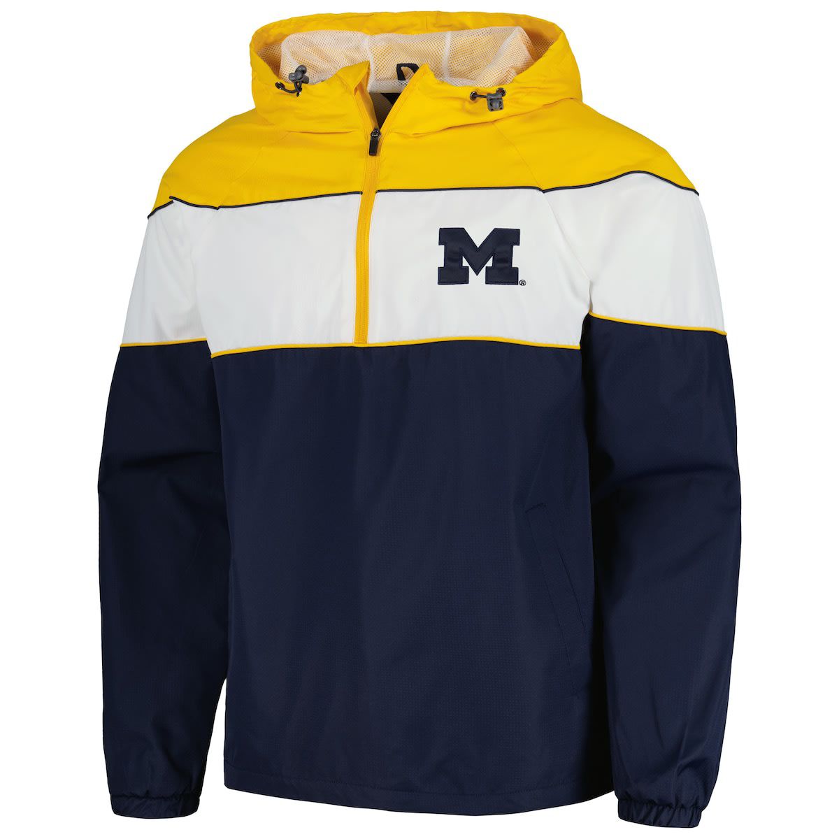 NCAA Michigan Wolverines Center Line Half-Zip Raglan Hoodie Jacket