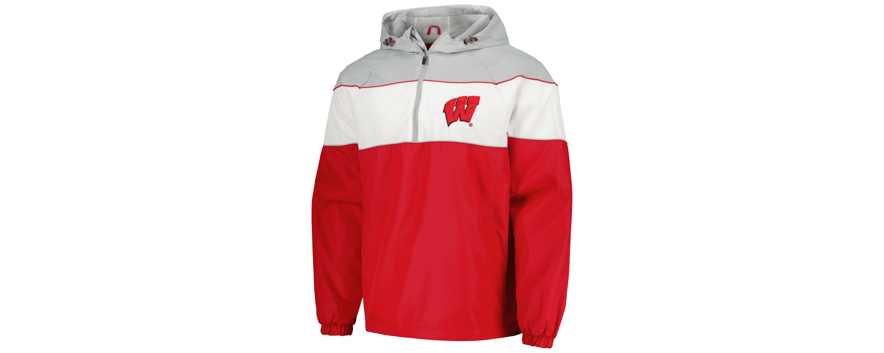 NCAA Wisconsin Badgers Center Line Half-Zip Raglan Hoodie Jacket