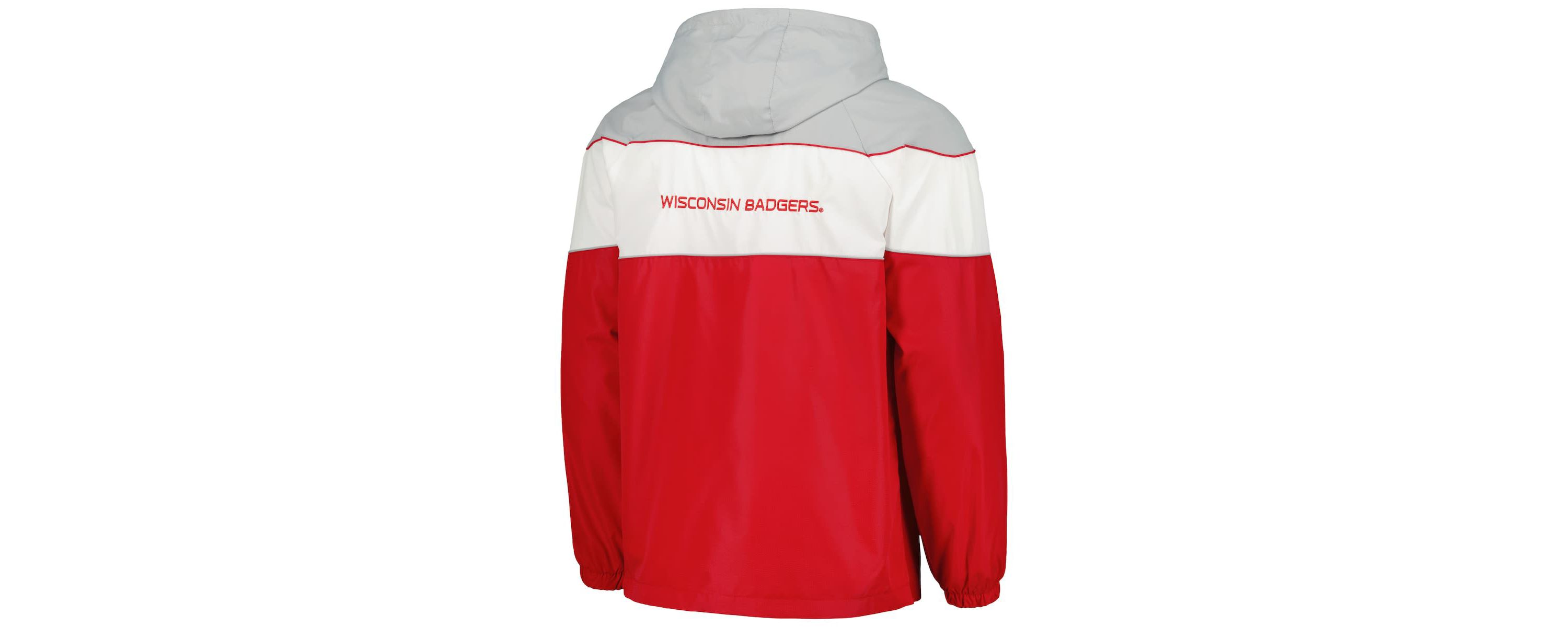 NCAA Wisconsin Badgers Center Line Half-Zip Raglan Hoodie Jacket