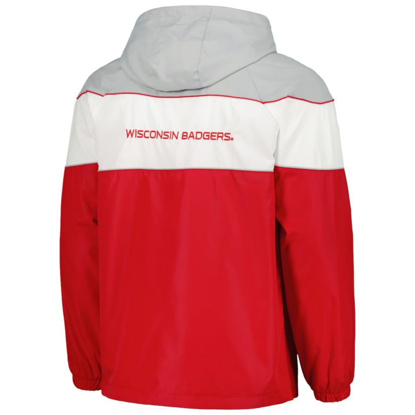 NCAA Wisconsin Badgers Center Line Half-Zip Raglan Hoodie Jacket