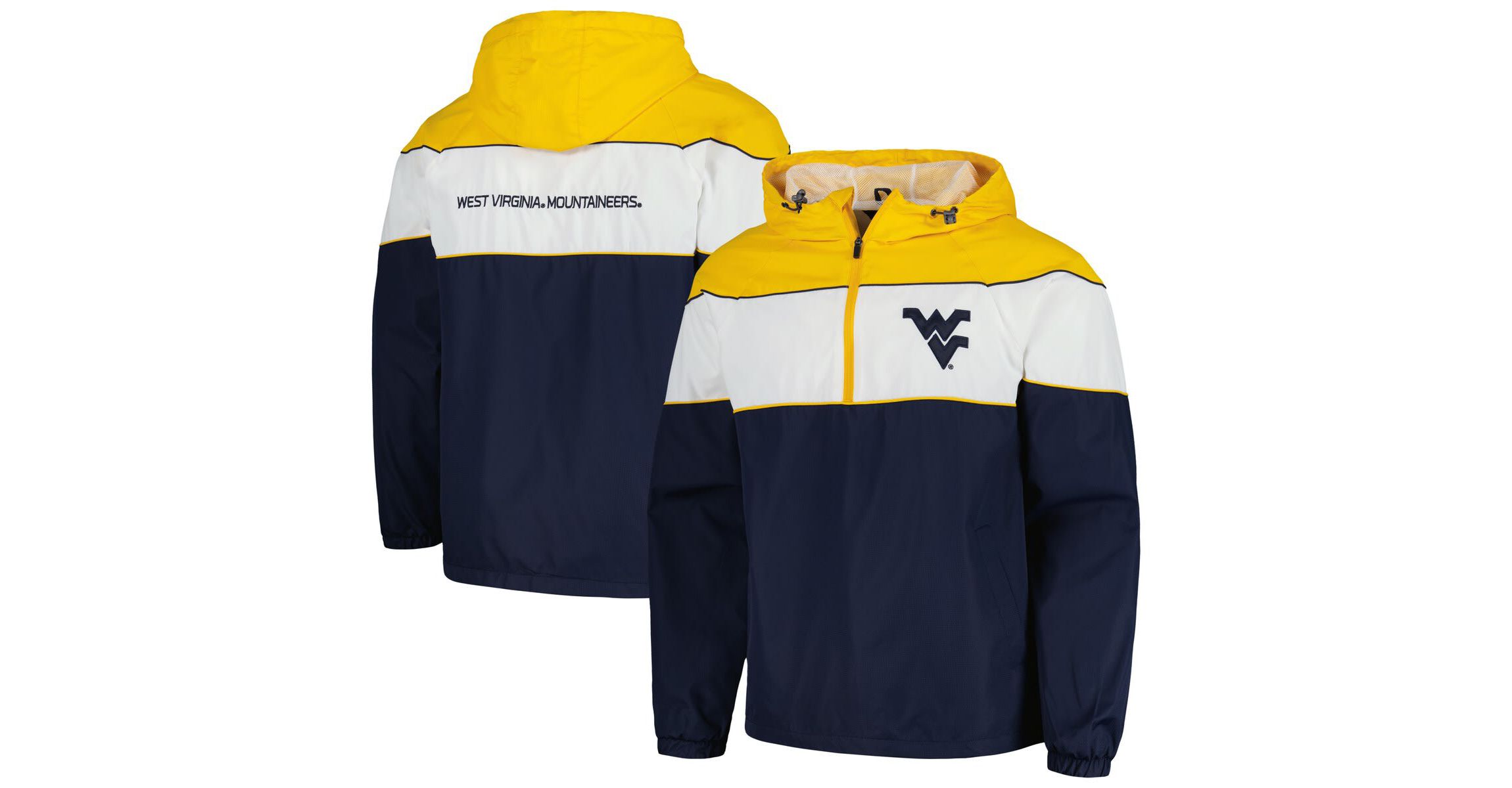 NCAA West Virginia Mountaineers Center Line Half-Zip Raglan Hoodie Jacket