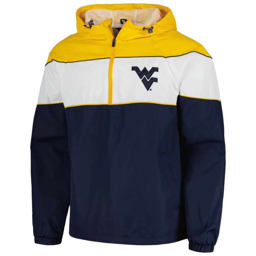 NCAA West Virginia Mountaineers Center Line Half-Zip Raglan Hoodie Jacket