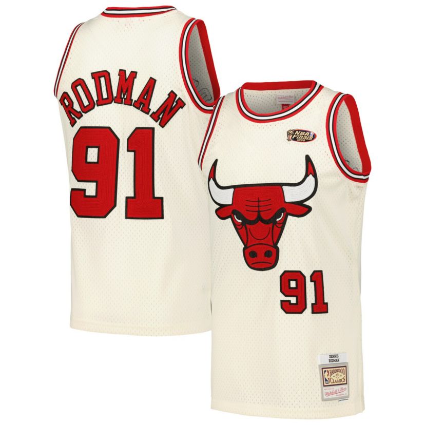 NBA Dennis Rodman Chicago Bulls Chainstitch Swingman Jersey
