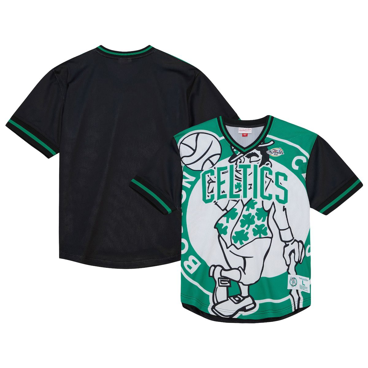 NBA Kelly Boston Celtics Jumbotron 3.0 Mesh V-Neck T-Shirt