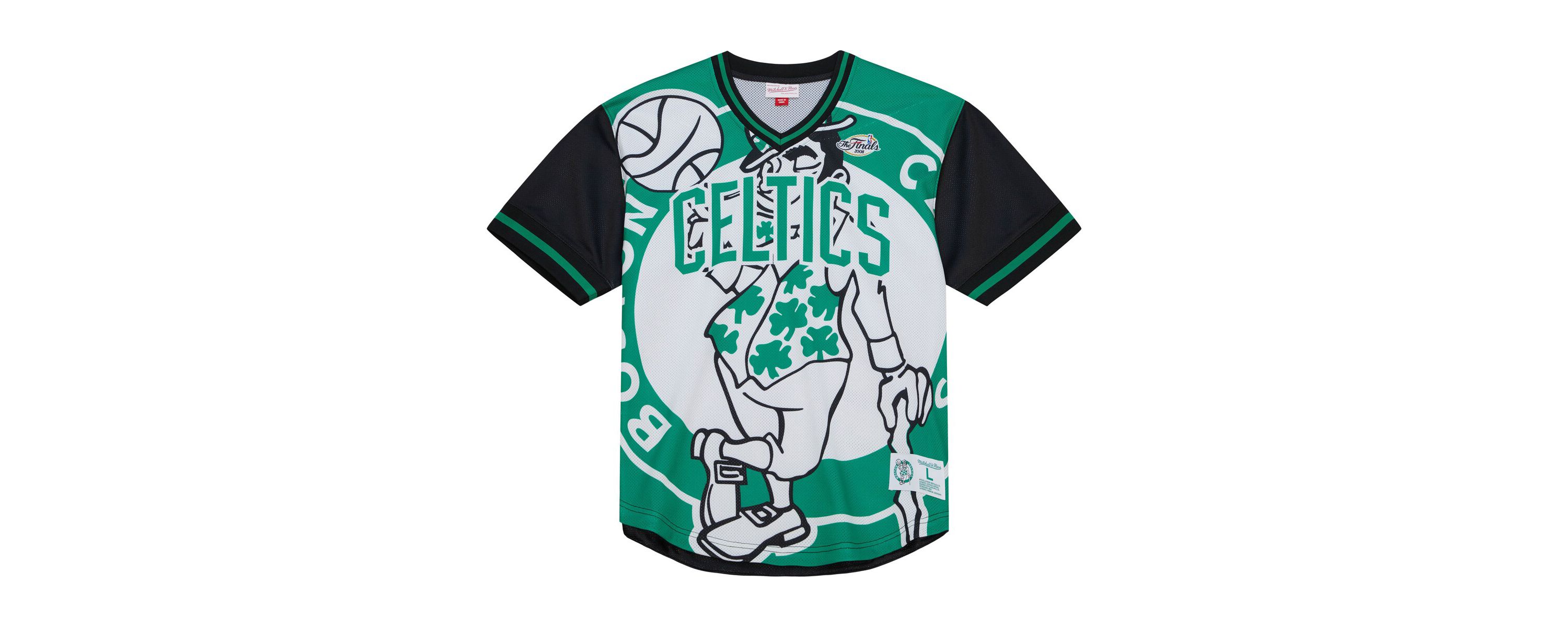 NBA Kelly Boston Celtics Jumbotron 3.0 Mesh V-Neck T-Shirt