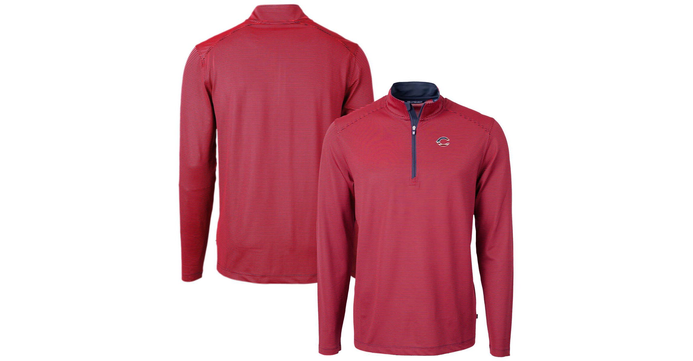 MLB Cincinnati Reds Americana Logo Big & Tall Virtue Eco Pique Recycled Quarter-Zip Pullover Top