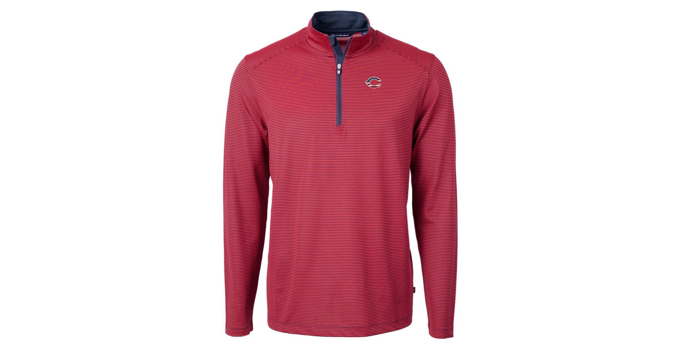 MLB Cincinnati Reds Americana Logo Big & Tall Virtue Eco Pique Recycled Quarter-Zip Pullover Top