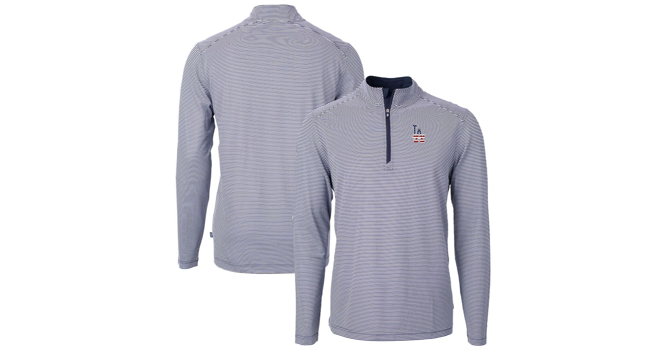 MLB Los Angeles Dodgers Americana Logo Big & Tall Virtue Eco Pique Recycled Quarter-Zip Pullover Top