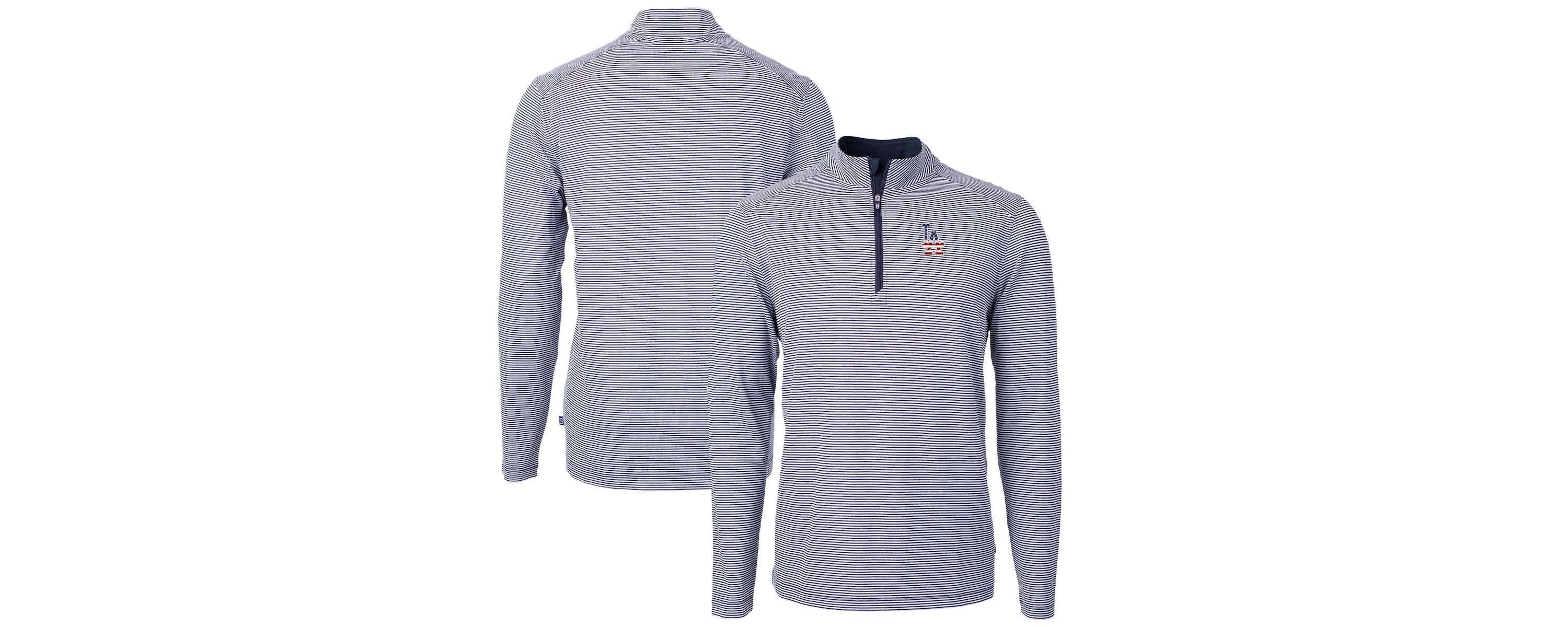 MLB Los Angeles Dodgers Americana Logo Big & Tall Virtue Eco Pique Recycled Quarter-Zip Pullover Top