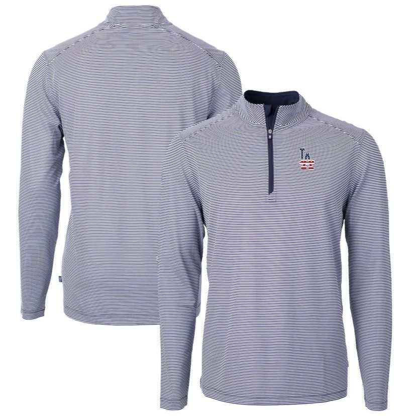 MLB Los Angeles Dodgers Americana Logo Big & Tall Virtue Eco Pique Recycled Quarter-Zip Pullover Top