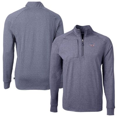Cutter & Buck Men's MLB Cincinnati Reds Americana Logo Big & Tall Adapt Eco Knit Stretch Recycled Quarter-Zip Pullover Top, Navy Blue, 2XL Tall