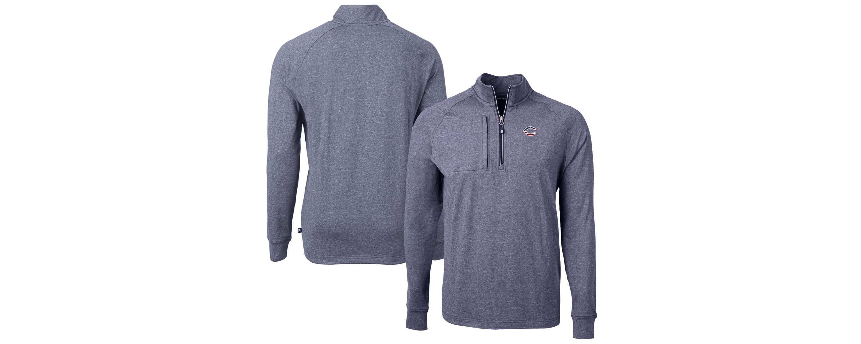 MLB Cincinnati Reds Americana Logo Big & Tall Adapt Eco Knit Stretch Recycled Quarter-Zip Pullover Top