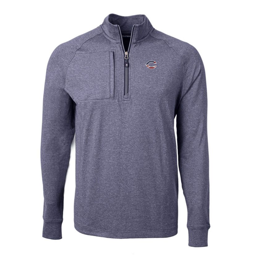 MLB Cincinnati Reds Americana Logo Big & Tall Adapt Eco Knit Stretch Recycled Quarter-Zip Pullover Top