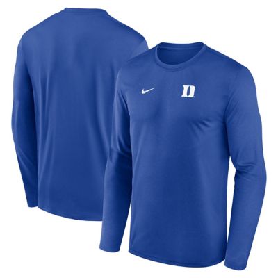 Men's Duke Blue Devils NCAA Nike Duke Devils 2026 Sideline Small Logo Legend Dri-FIT Long Sleeve T-Shirt, XL