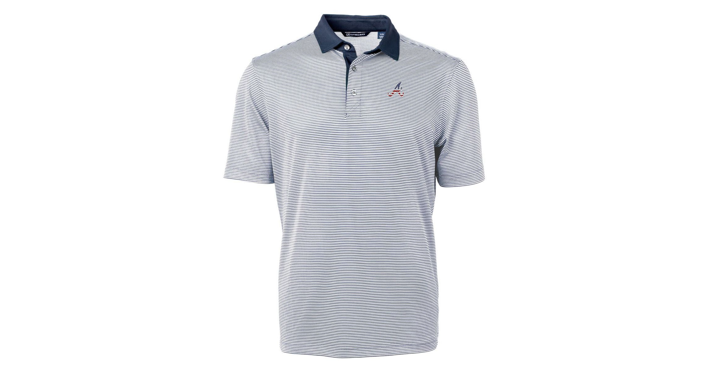 MLB Atlanta Braves Americana Logo Virtue Eco Pique Stripe Recycled Polo