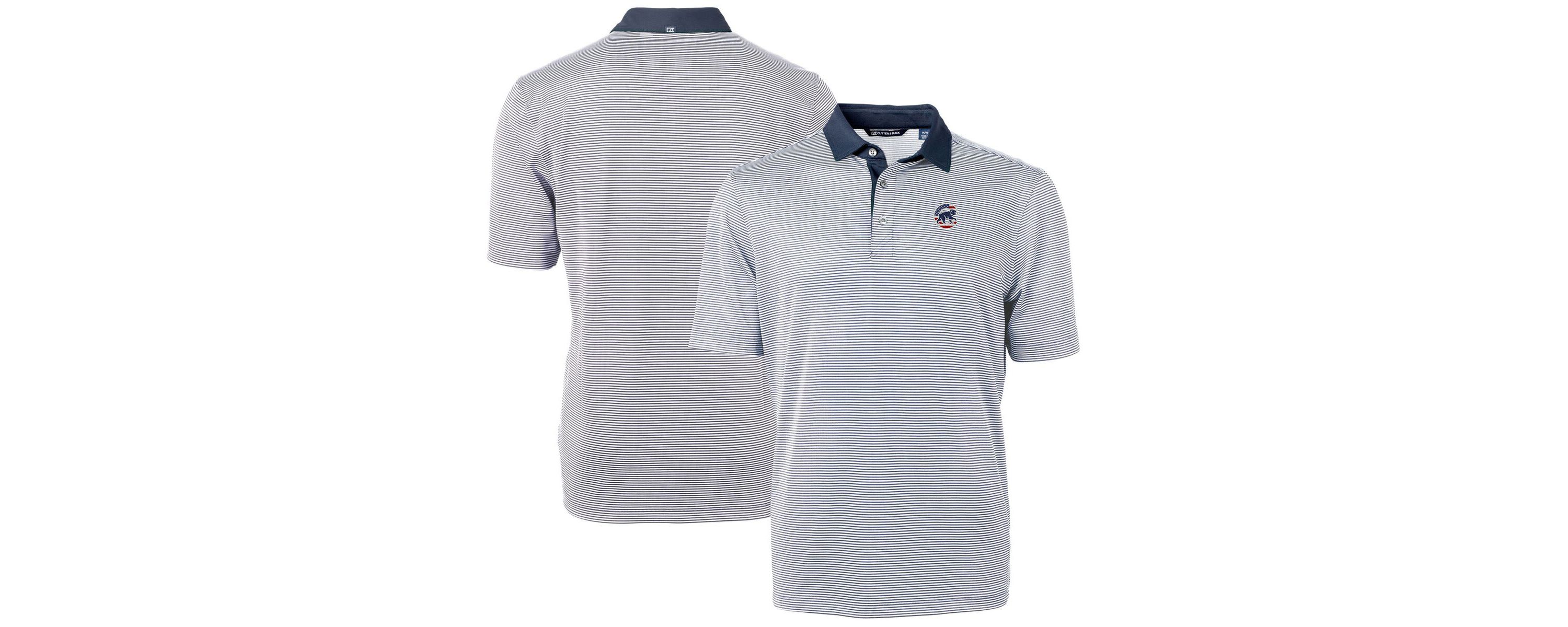 MLB Chicago Cubs Americana Logo Virtue Eco Pique Stripe Recycled Polo