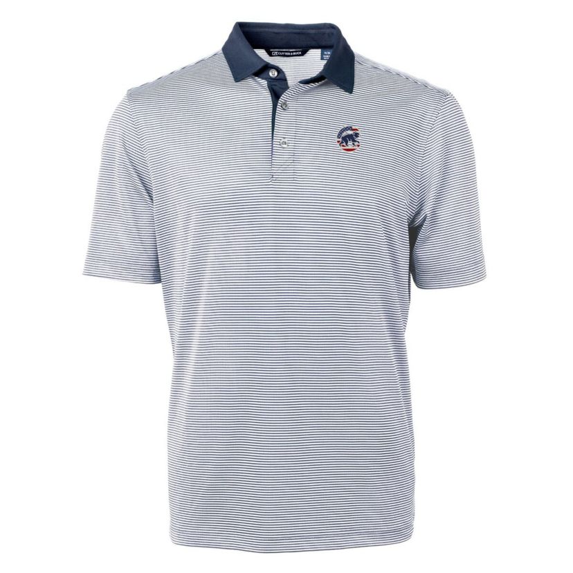 MLB Chicago Cubs Americana Logo Virtue Eco Pique Stripe Recycled Polo