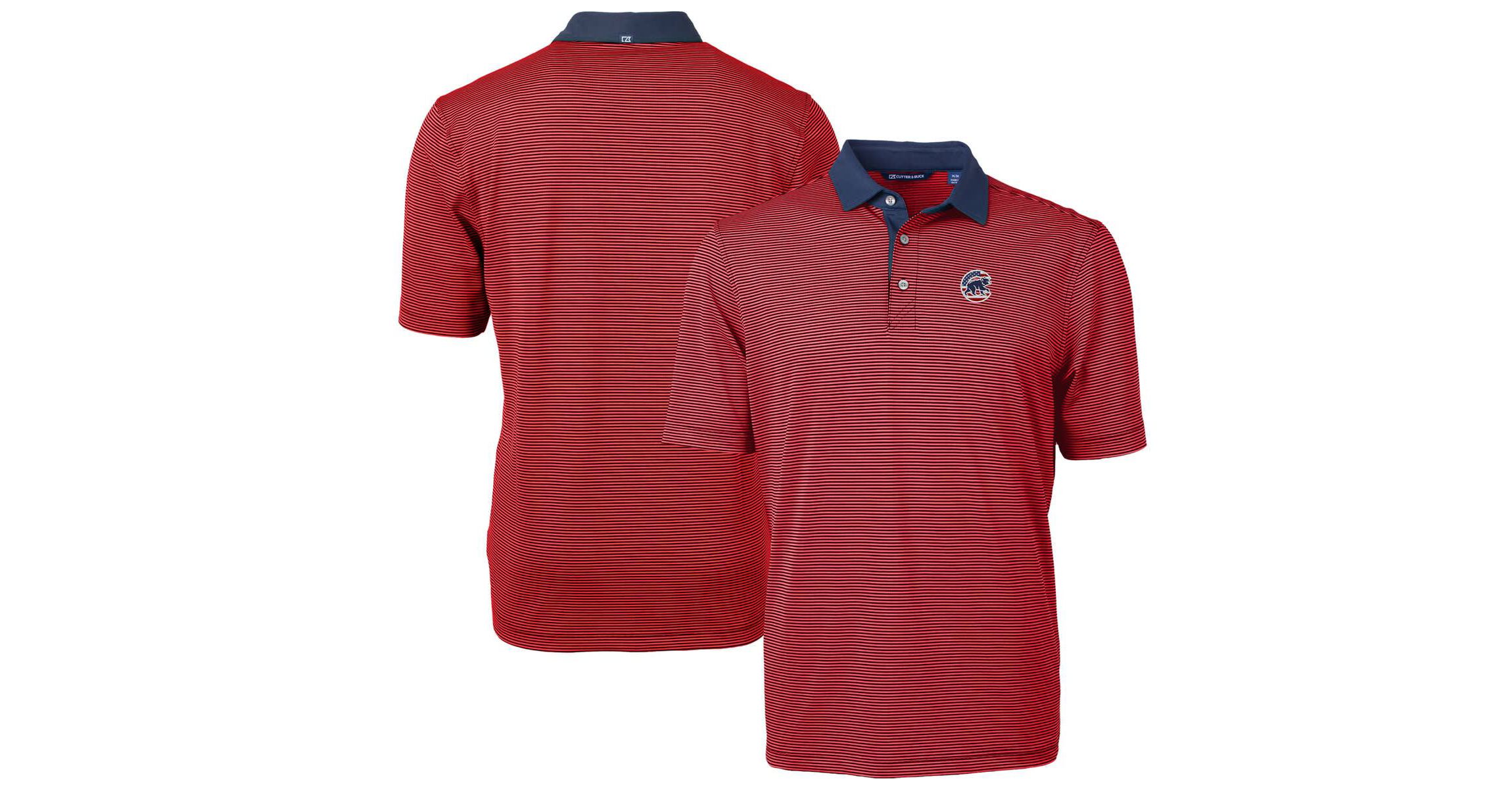 MLB Chicago Cubs Americana Logo Virtue Eco Pique Stripe Recycled Polo
