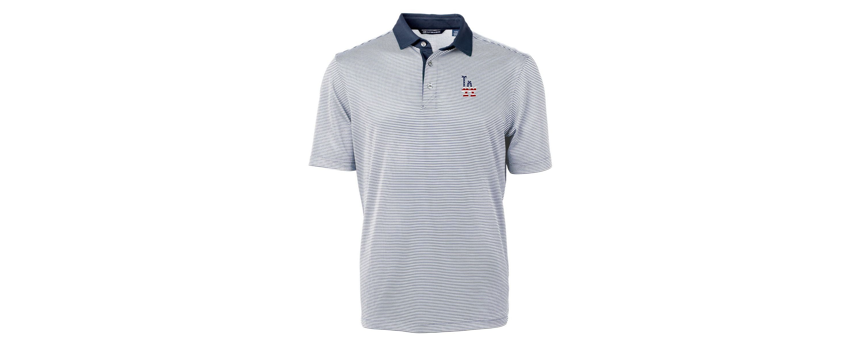 MLB Los Angeles Dodgers Americana Logo Virtue Eco Pique Stripe Recycled Polo