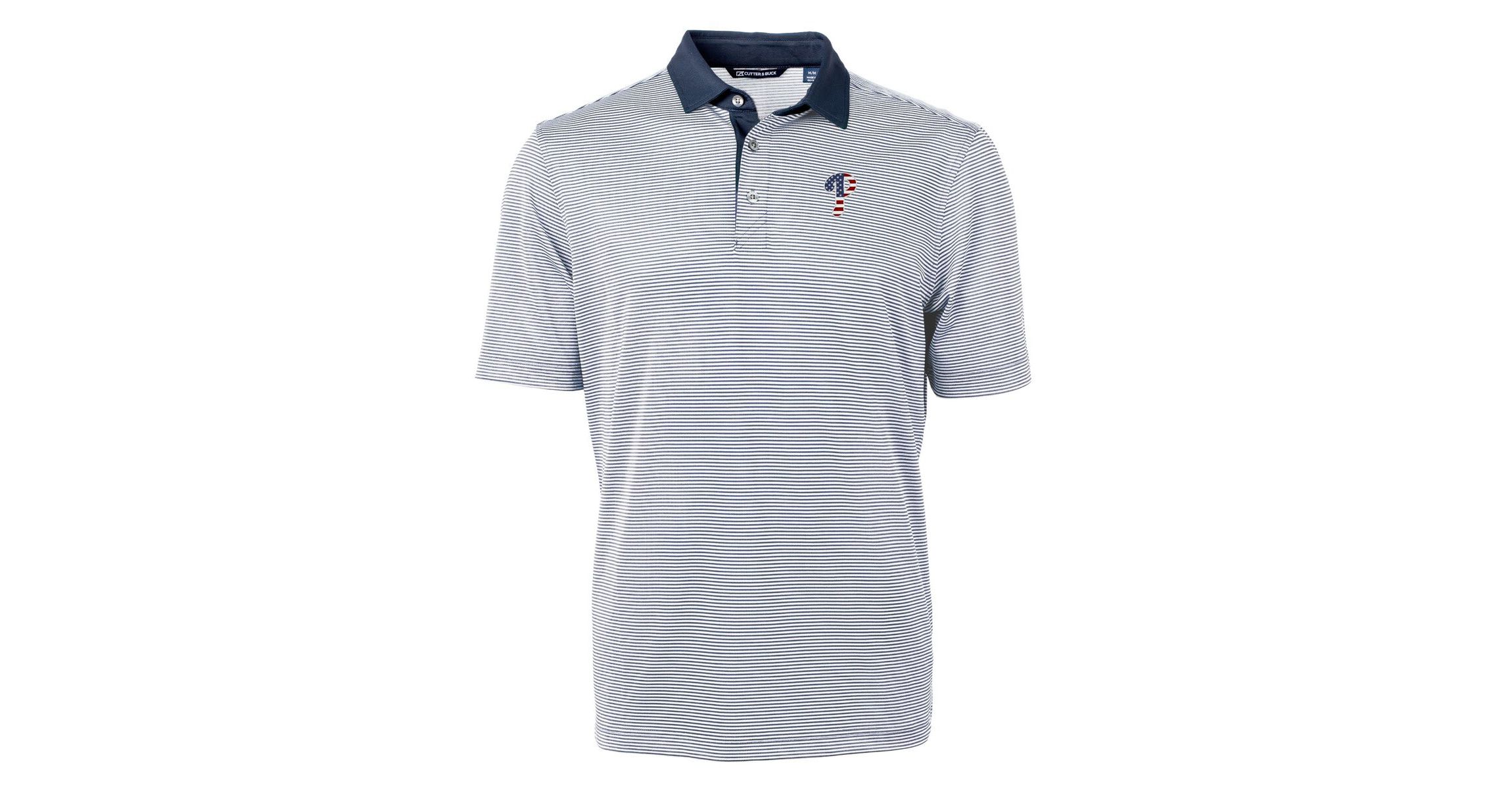 MLB Philadelphia Phillies Americana Logo Virtue Eco Pique Stripe Recycled Polo