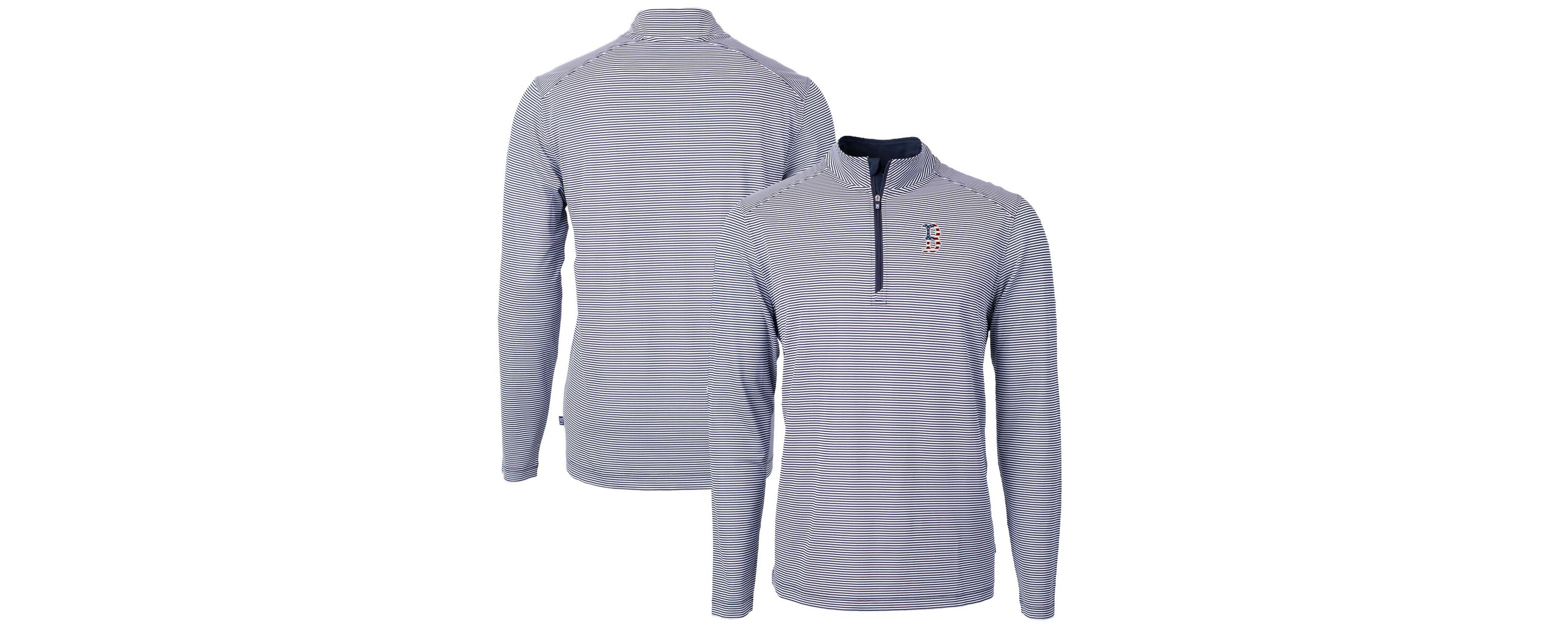 Boston Red Sox MLB Boston Sox Americana Logo Virtue Eco Pique Stripe Recycled Quarter-Zip Pullover Top