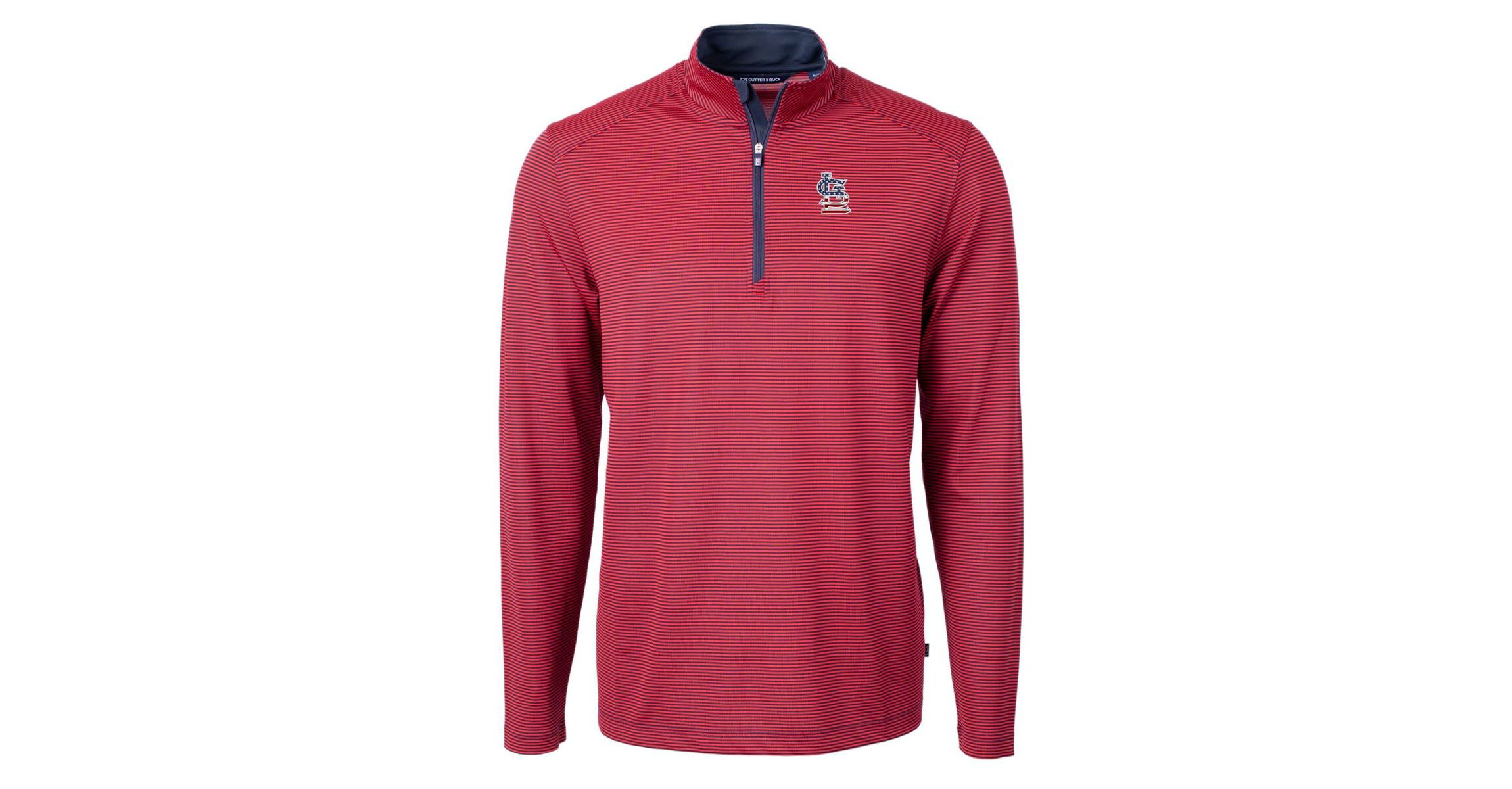 MLB St. Louis Cardinals Americana Logo Virtue Eco Pique Stripe Recycled Quarter-Zip Pullover Top