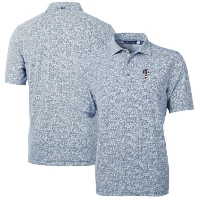 Cutter & Buck Men's MLB Philadelphia Phillies Americana Logo Virtue Eco-Pique Botanical Recycled Polo, Navy Blue, 2XL
