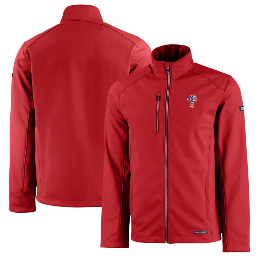 MLB Philadelphia Phillies Americana Logo Evoke Eco Softshell Recycled Full-Zip Jacket