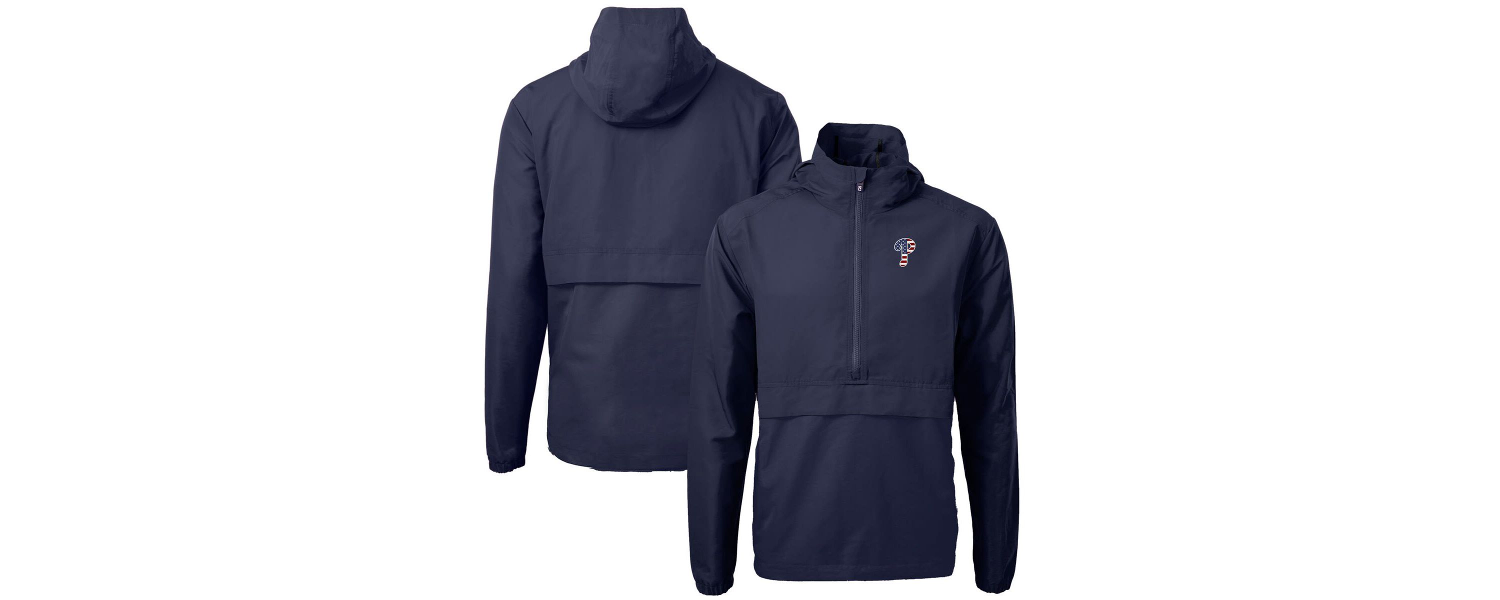 MLB Philadelphia Phillies Americana Logo Charter Eco Knit Recycled Anorak Half-Zip Jacket