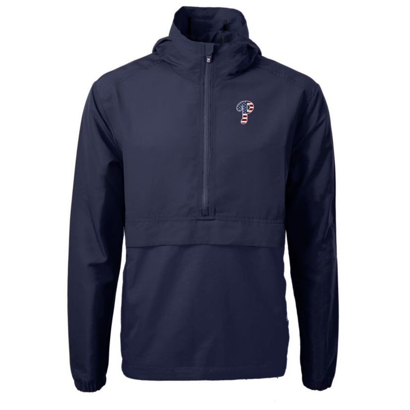 MLB Philadelphia Phillies Americana Logo Charter Eco Knit Recycled Anorak Half-Zip Jacket