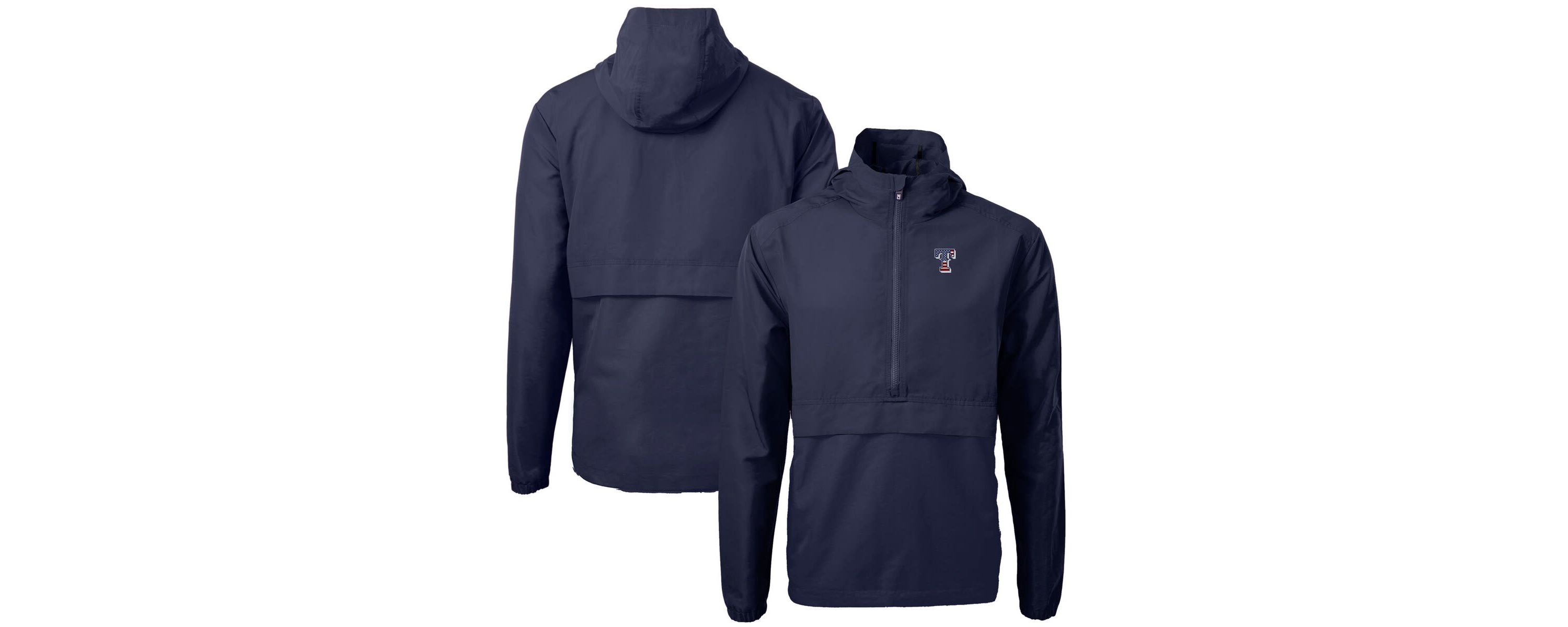 MLB Texas Rangers Americana Logo Charter Eco Knit Recycled Anorak Half-Zip Jacket